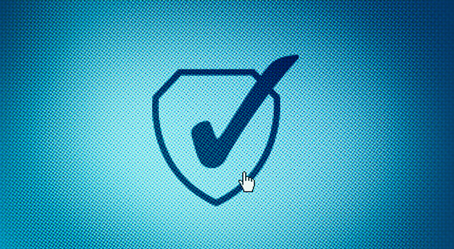 Image: Shield icon with a checkmark and a mouse hovering over the image